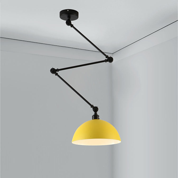 Nordic 1-Light Bowl Semi-Flush Mount Lighting - Extendable Ceiling Fixture for Modern Homes