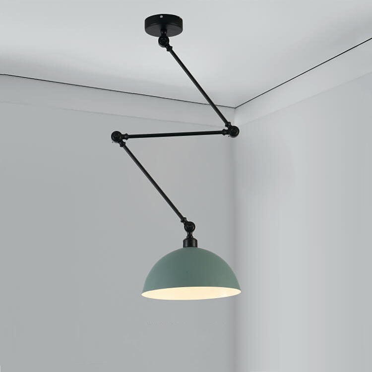 Nordic 1-Light Bowl Semi-Flush Mount Lighting - Extendable Ceiling Fixture for Modern Homes