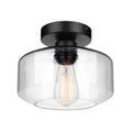 Clear Glass Dome Semi-Flush Mount Light Fixture