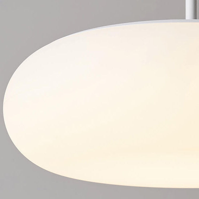 Modern Minimalist White LED Pendant Light - 1-Light Drum Design