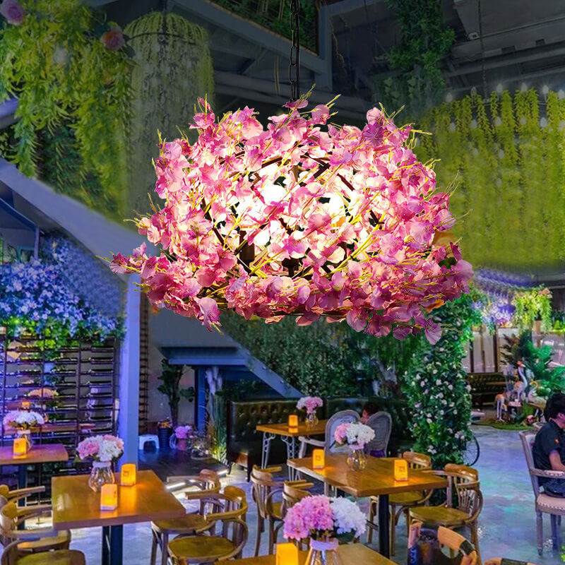 Colorful Flower 3-Light Globe Chandelier - Modern Floral Pendant Lighting for Home Decor, Bohemian Style Fixtures, Unique Indoor Illumination