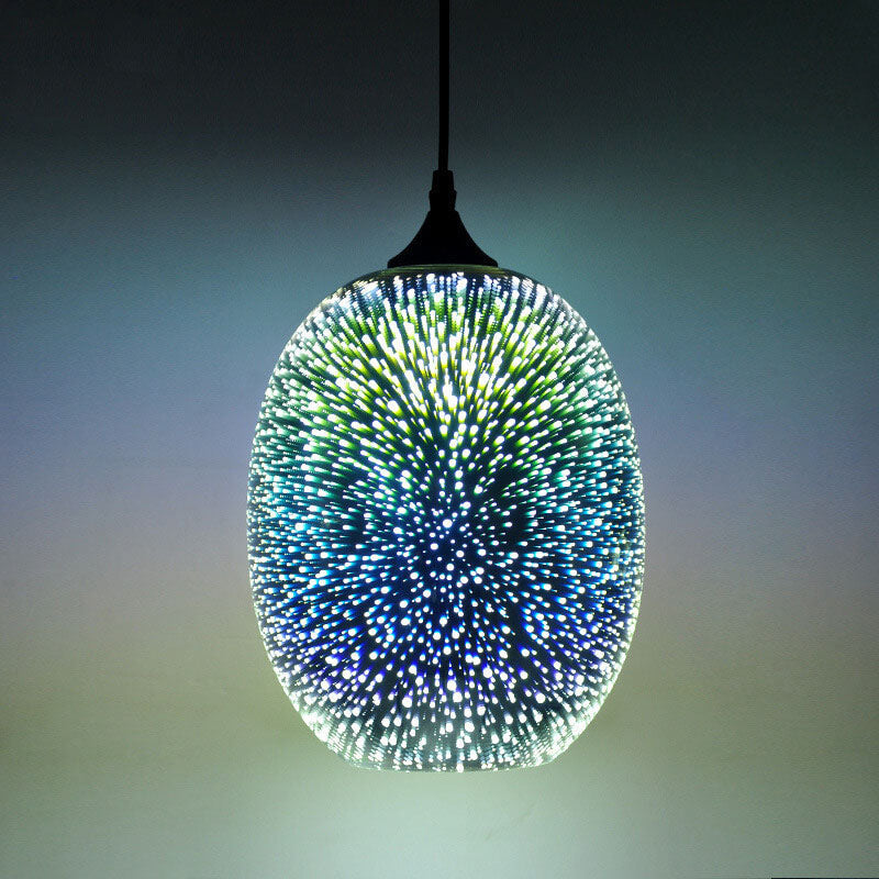 Modern 3D Stained Glass Fireworks Pendant Light - 1-Light Fixture Decor