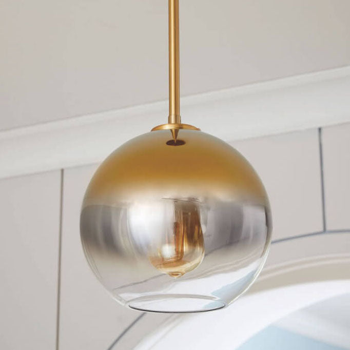 Nordic Gradient Glass Pendant Light - 1-Light Globe Chandelier