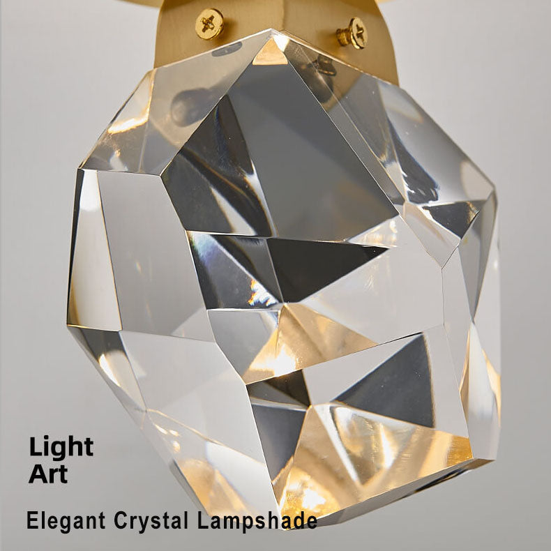 Crystal 1-Light Semi-Flush Mount Lighting with Diamond Shade
