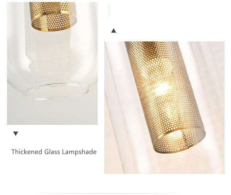 Modern Minimalist Clear Glass Cylinder Wall Sconce - 1-Light Lamp for Living Room