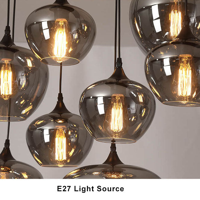 Modern Smoke Gray Glass Pendant Light - 1-Light LED Fixture