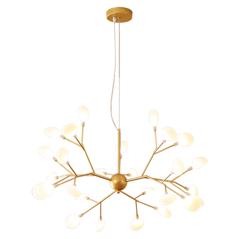 Modern Metal Branches 27/36 Light Fireflies LED Chandelier - Elegant Lighting Fixture for Home Decor, Energy-Efficient Design, Contemporary Ceiling Lights
