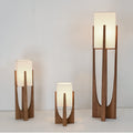 Modern Minimalist Copper Fabric Ash Wood Floor Lamp - 1-Light for Living Room & Bedroom
