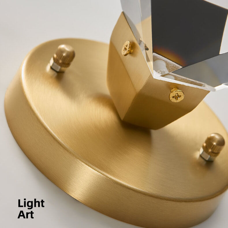 Crystal 1-Light Semi-Flush Mount Lighting with Diamond Shade