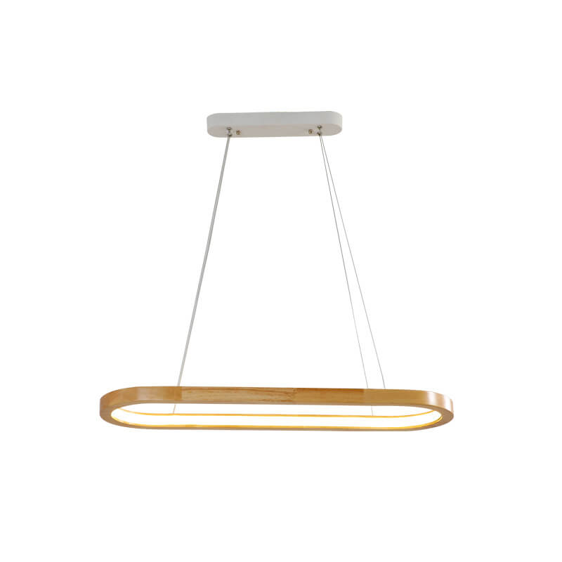 Modern Minimalist Wooden LED Chandelier - Round 1-Light Lighting Fixture
