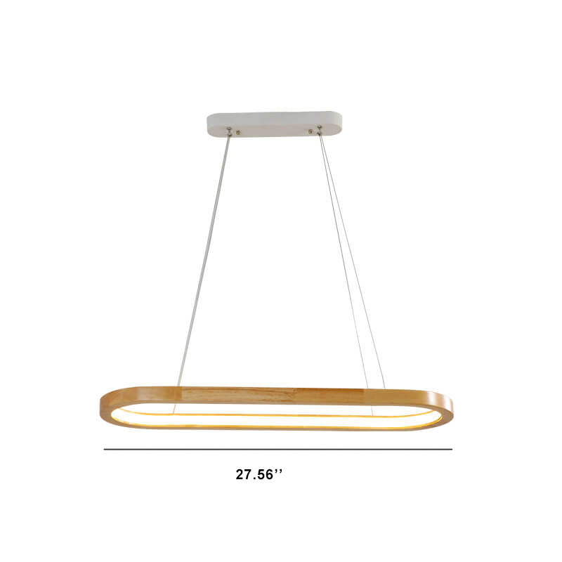 Modern Minimalist Wooden LED Chandelier - Round 1-Light Lighting Fixture