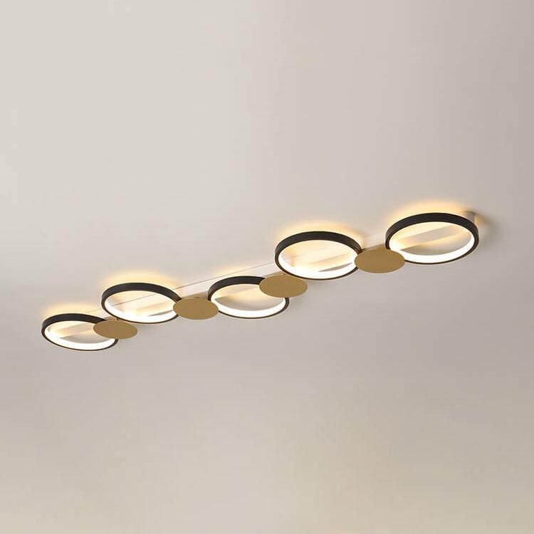 Modern Circle LED Flush Mount Track Light - 3/4/5 Light Fixture for Home, Office, and Retail Lighting