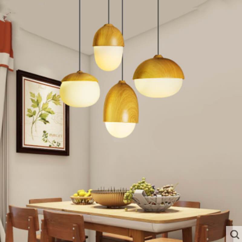 Modern Beige Nut Globe Pendant Light - 1-Light Fixture for Home Decor, Contemporary Ceiling Lighting, Stylish Pendant Lamp, Living Room, Kitchen, Dining Room Lighting