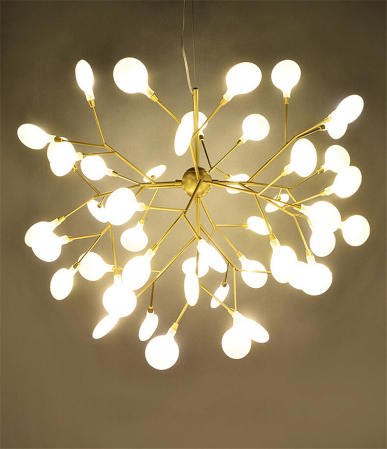Modern Metal Branches 27/36 Light Fireflies LED Chandelier - Elegant Lighting Fixture for Home Decor, Energy-Efficient Design, Contemporary Ceiling Lights
