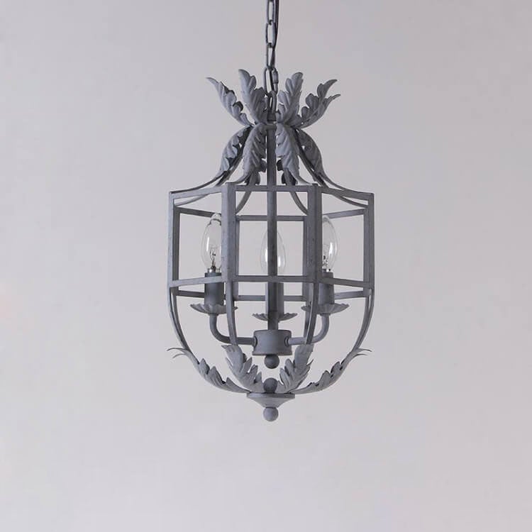 Vintage Wrought Iron Lantern Cage 3-Light Chandelier  

Illuminate your space with this elegant vintage wrought iron chandelier. Featuring a stunning lantern cage design, this 3-light fixture blends classic charm with modern functionality. Perfect for din