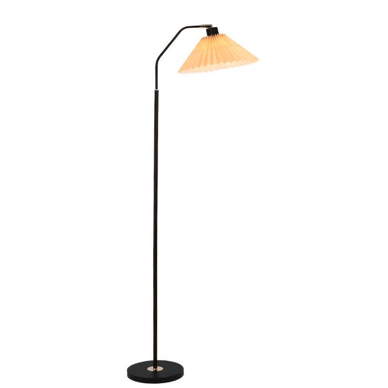 Minimalist Fabric Pleated Shade Floor Lamp - 1-Light Standing Lamp for Modern Living Room, Bedroom, and Office