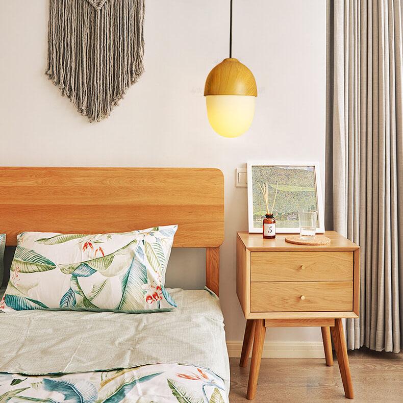 Modern Beige Nut Globe Pendant Light - 1-Light Fixture for Home Decor, Contemporary Ceiling Lighting, Stylish Pendant Lamp, Living Room, Kitchen, Dining Room Lighting