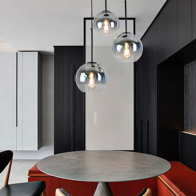 Nordic Gradient Glass Pendant Light - 1-Light Globe Chandelier