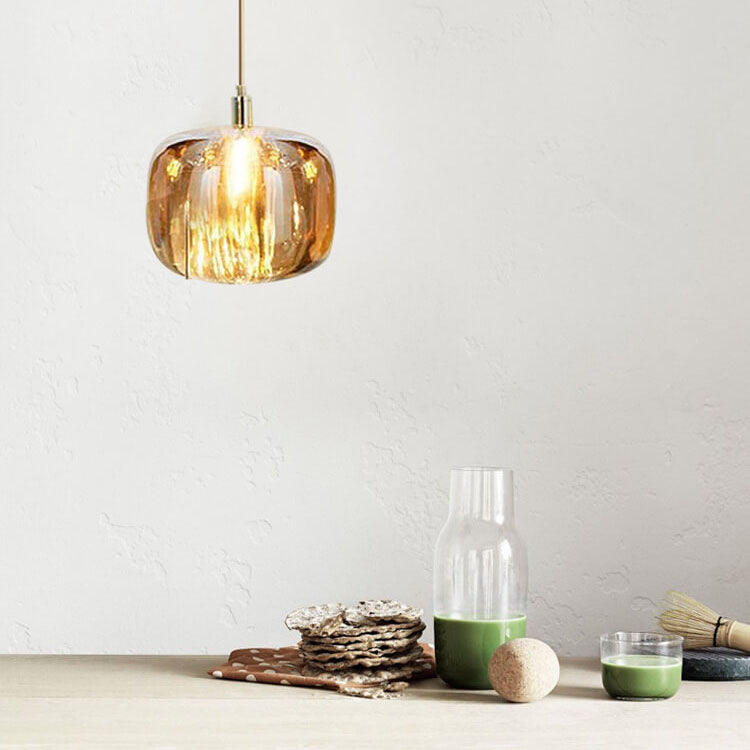 Modern Clear Glass Cube Pendant Light - 1-Light Ceiling Fixture, Contemporary Lighting for Kitchen, Dining, or Living Room