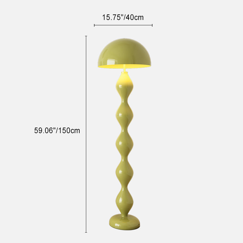 Contemporary Scandinavian Iron Mushroom Shade 1-Light Floor Lamp for Bedroom