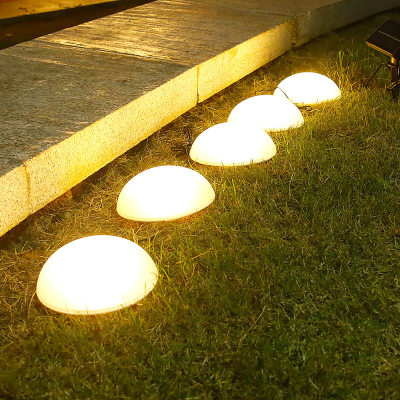 Solar 5 Half Ball LED Garden Lights - Decorative Lawn Plug-In Outdoor Lighting