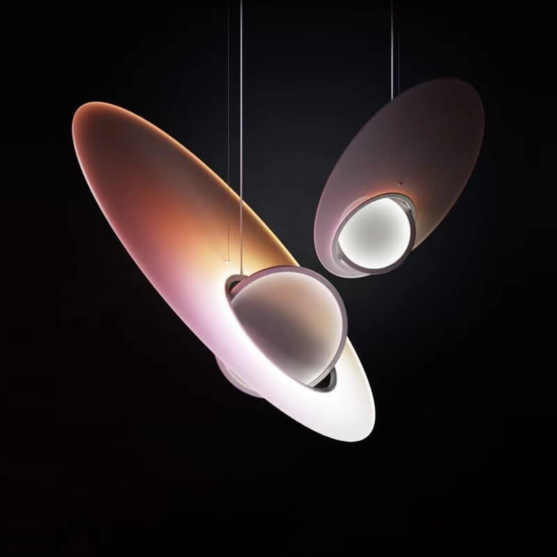 Galaxy Satellite Saturn LED Pendant Light - Artistic Acrylic Design, 1-Light Fixture for Modern Home Decor