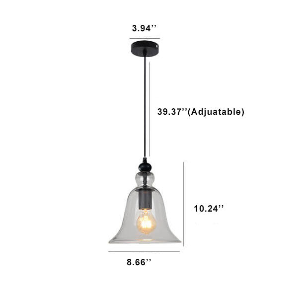 Industrial Glass 1-Light Pendant Ceiling Light Fixture