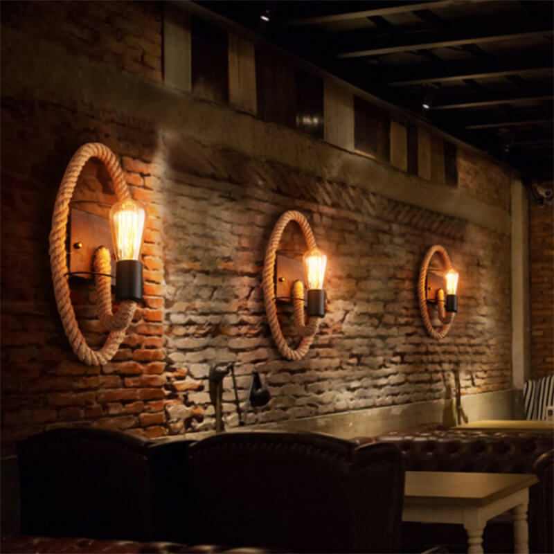 Vintage Hemp Rope Wall Sconce Lamp - 1-Light Design 

Elevate your home decor with this vintage-inspired hemp rope wall sconce lamp. Perfect for adding a rustic touch to any room, this 1-light fixture combines stylish design with practical lighting. Ideal