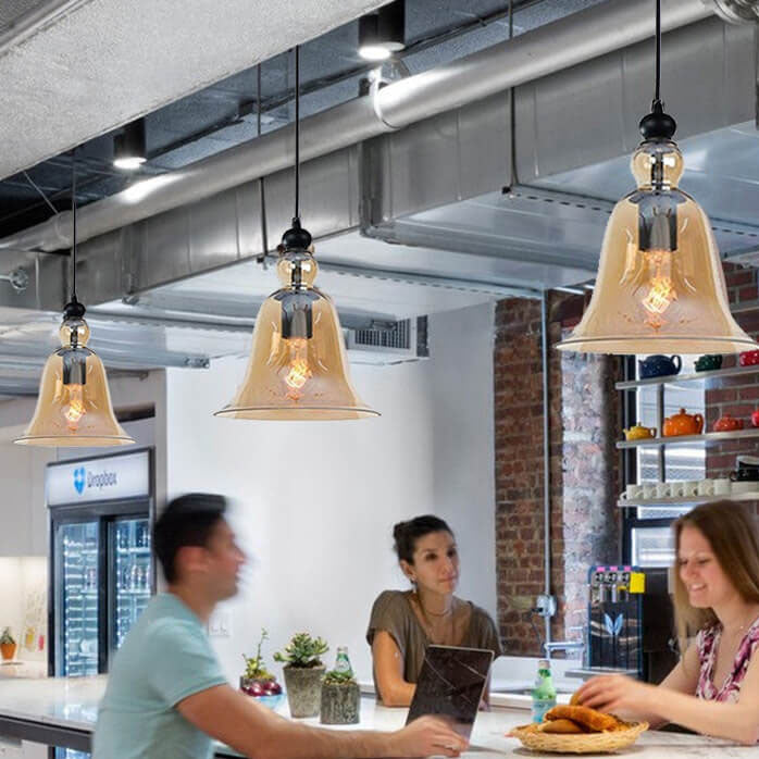 Industrial Glass 1-Light Pendant Ceiling Light Fixture