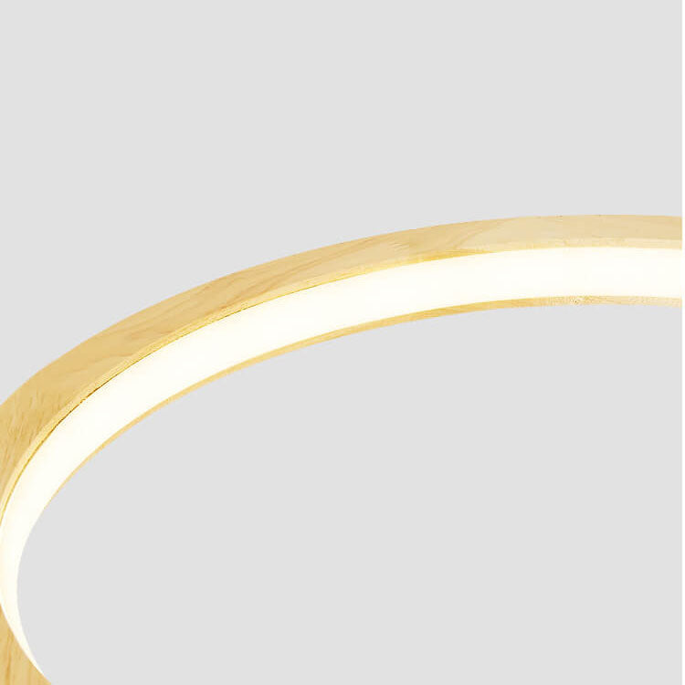 Modern Minimalist Wooden LED Chandelier - Round 1-Light Lighting Fixture