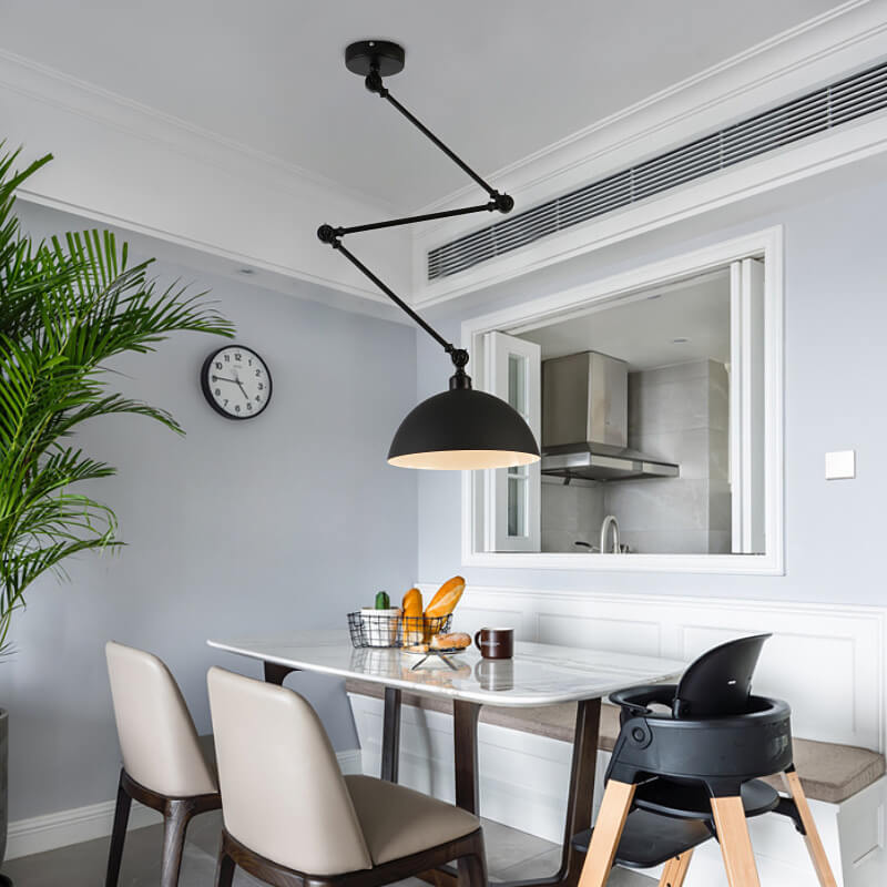 Nordic 1-Light Bowl Semi-Flush Mount Lighting - Extendable Ceiling Fixture for Modern Homes