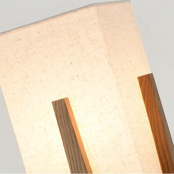 Modern Minimalist Copper Fabric Ash Wood Floor Lamp - 1-Light for Living Room & Bedroom