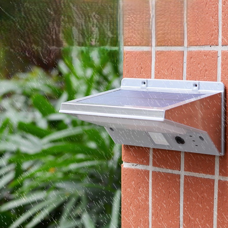 Modern Minimalist Solar LED Wall Sconce for Garden - Rectangular Trapezoidal ABS PC Design