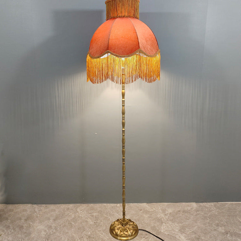 Traditional Vintage Cylinder Semicircle Tassel Floor Lamp - 1-Light Copper Design for Living Room

Illuminate your living room with this exquisite traditional vintage floor lamp. Featuring a unique cylinder shape and elegant semicircle design, this 1-ligh