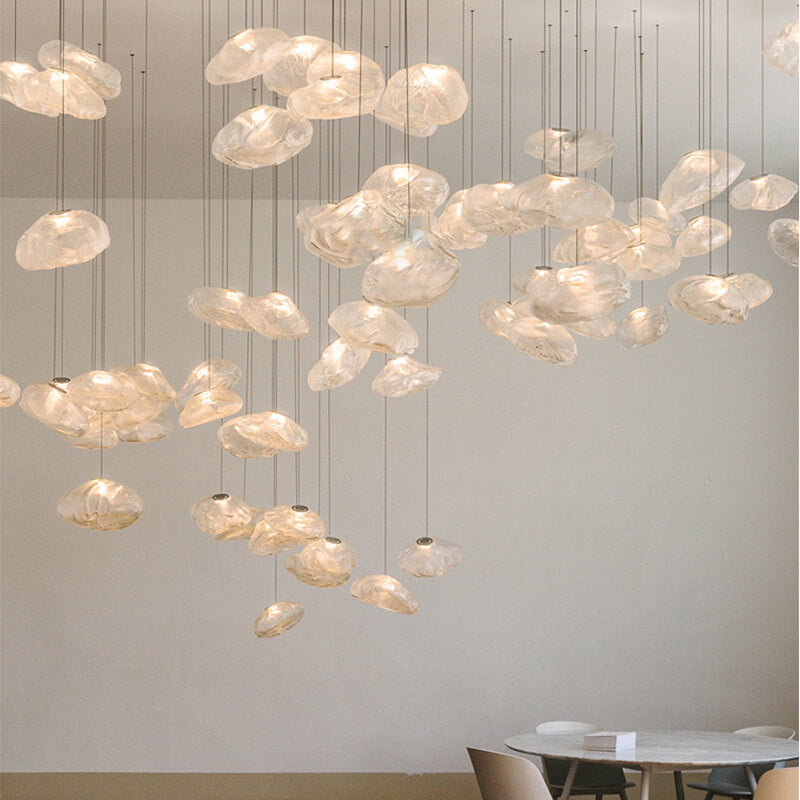 Modern Cloud Glass Pendant Light - 1-Light Suspension Lamp for Stylish Home Decor