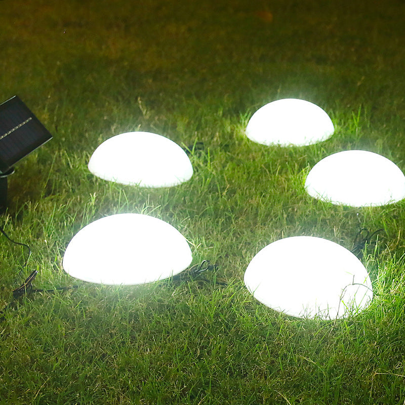 Solar 5 Half Ball LED Garden Lights - Decorative Lawn Plug-In Outdoor Lighting
