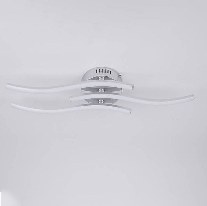 Simple Line Wave LED Ceiling Light - Semi-Flush Mount Light Fixture for Modern Home Decor