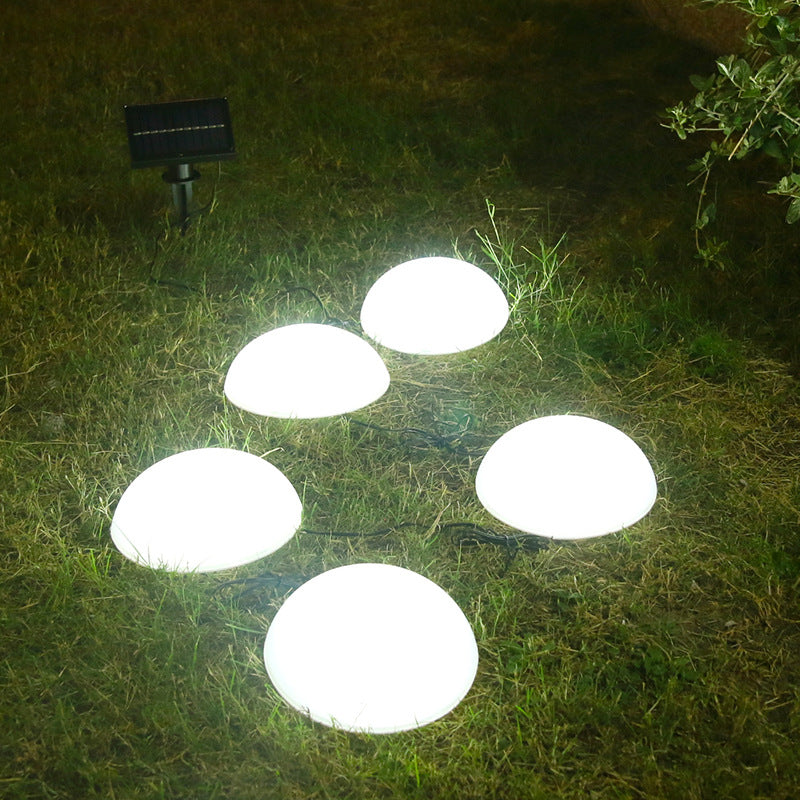 Solar 5 Half Ball LED Garden Lights - Decorative Lawn Plug-In Outdoor Lighting