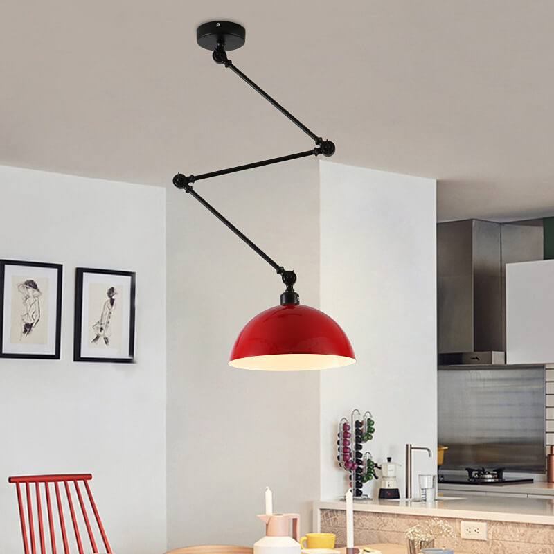 Nordic 1-Light Bowl Semi-Flush Mount Lighting - Extendable Ceiling Fixture for Modern Homes