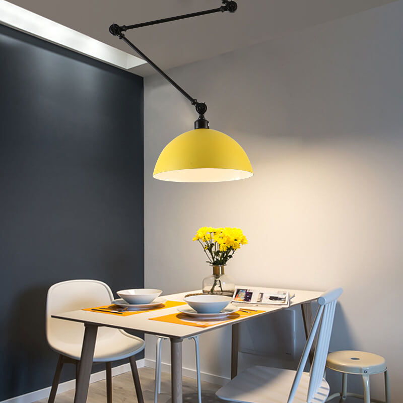 Nordic 1-Light Bowl Semi-Flush Mount Lighting - Extendable Ceiling Fixture for Modern Homes
