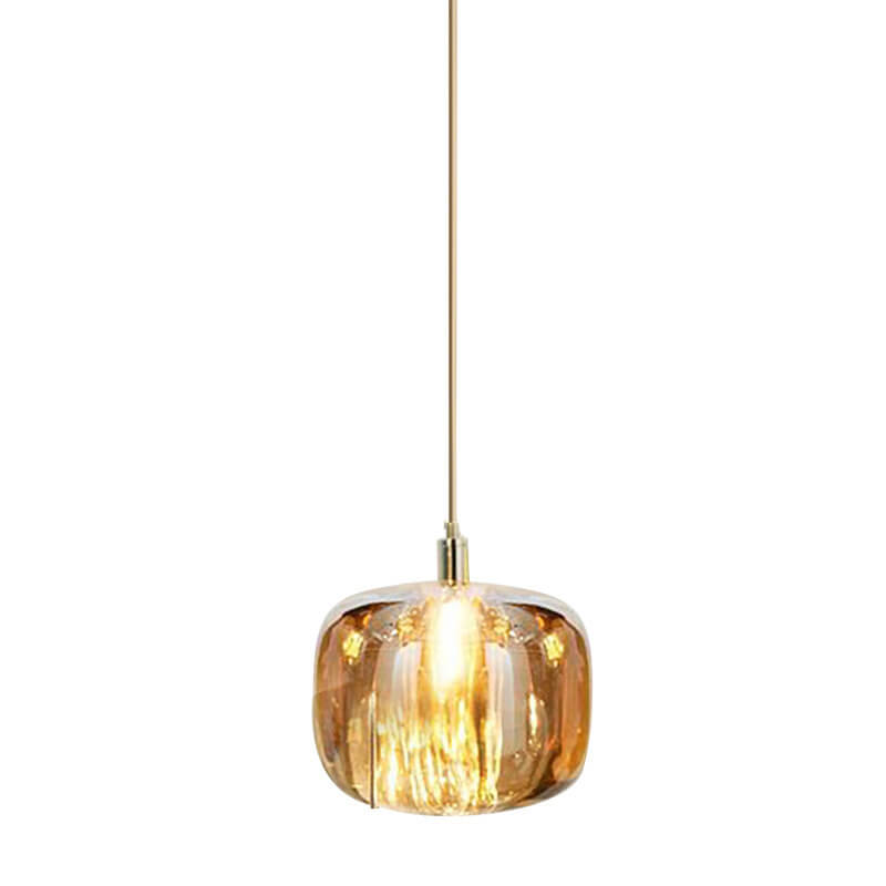 Modern Clear Glass Cube Pendant Light - 1-Light Ceiling Fixture, Contemporary Lighting for Kitchen, Dining, or Living Room