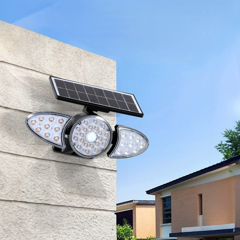Modern Minimalist Solar LED Wall Sconce for Garden - Rectangular Trapezoidal ABS PC Design