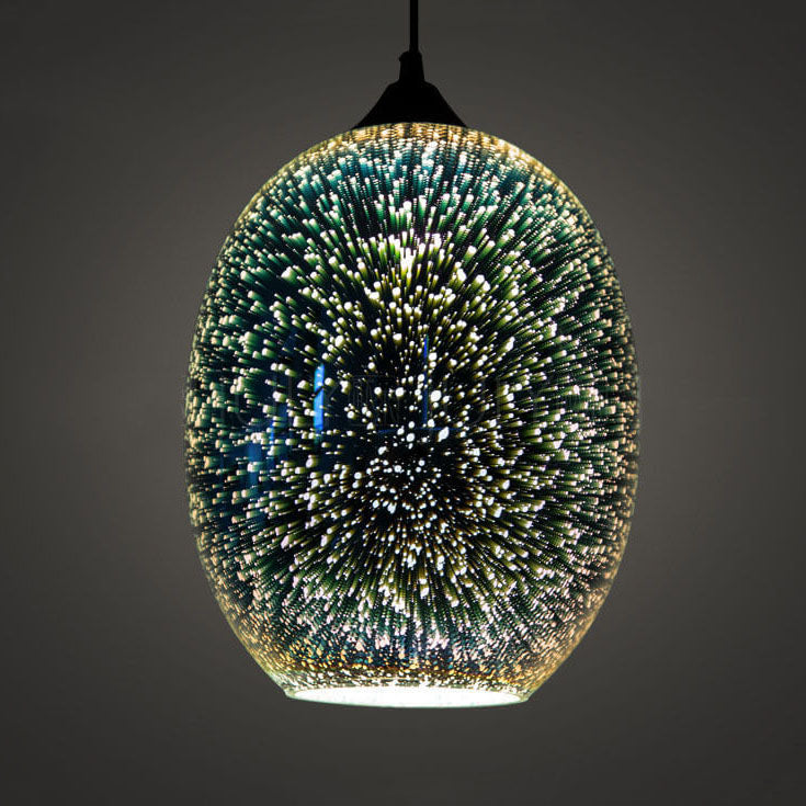 Modern 3D Stained Glass Fireworks Pendant Light - 1-Light Fixture Decor