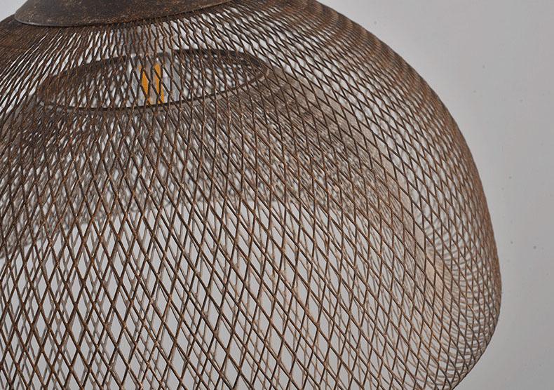 Retro Rustic Wrought Iron Half Round 1-Light Pendant Light
