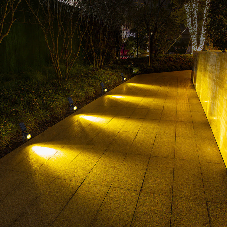 Modern Solar Waterproof LED Conical Spotlight - Outdoor Floor Plug Light