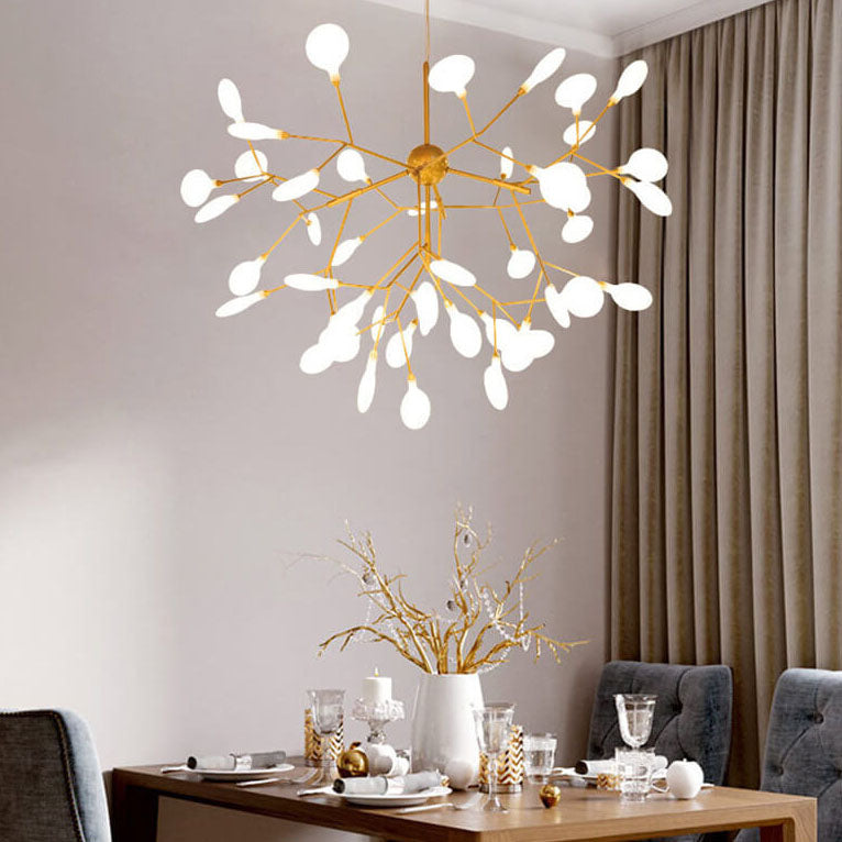 Modern Metal Branches 27/36 Light Fireflies LED Chandelier - Elegant Lighting Fixture for Home Decor, Energy-Efficient Design, Contemporary Ceiling Lights
