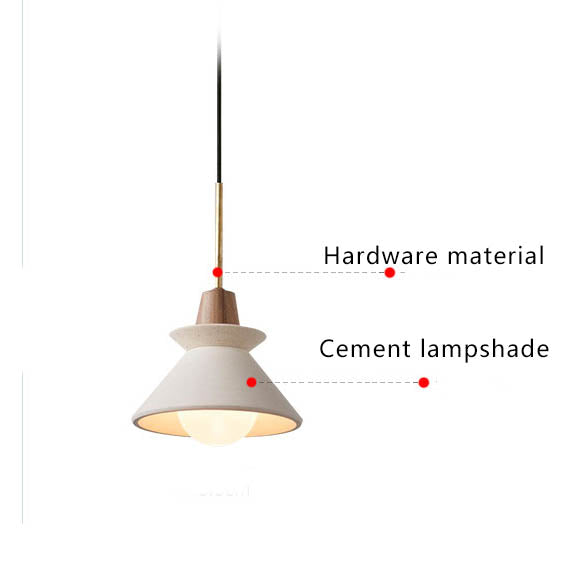 Nordic Minimalist White Cement Pendant Light - 1-Light Tapered Design