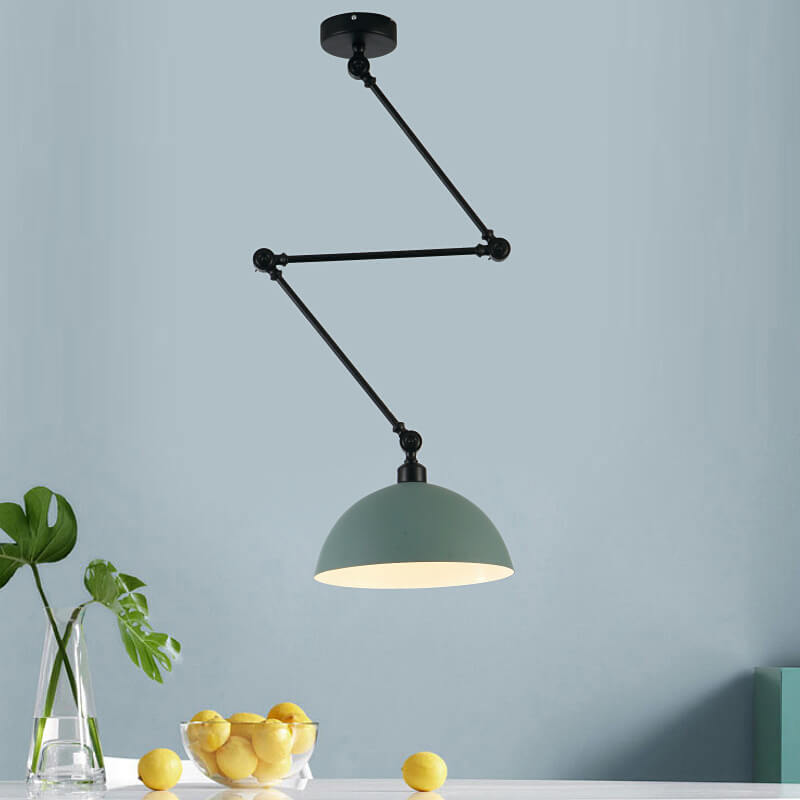 Nordic 1-Light Bowl Semi-Flush Mount Lighting - Extendable Ceiling Fixture for Modern Homes