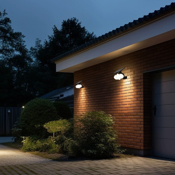 Modern Minimalist Solar LED Wall Sconce for Garden - Rectangular Trapezoidal ABS PC Design