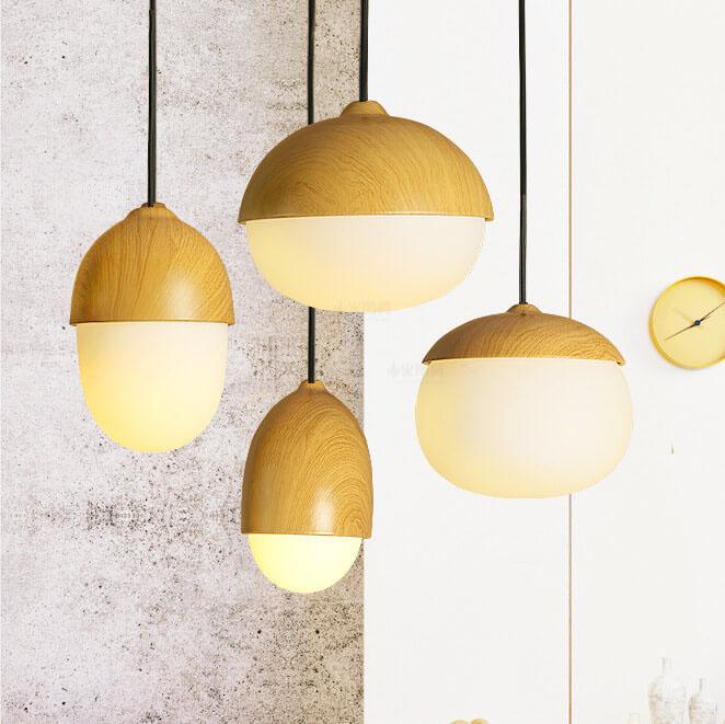 Modern Beige Nut Globe Pendant Light - 1-Light Fixture for Home Decor, Contemporary Ceiling Lighting, Stylish Pendant Lamp, Living Room, Kitchen, Dining Room Lighting